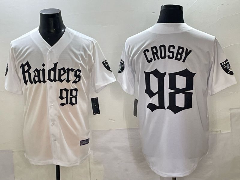 Men 2025 Oakland Raiders #98 Crosby white 6th generation Joint Name Nike Limited NFL Jersey style 04->oakland raiders->NFL Jersey